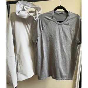 Lululemon Men's Large Lot 2 Wrap Lite Jacket Hoodie + T-Shirt Athletic Workout